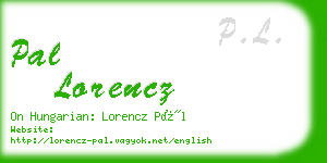 pal lorencz business card